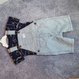 Whale overall outfit